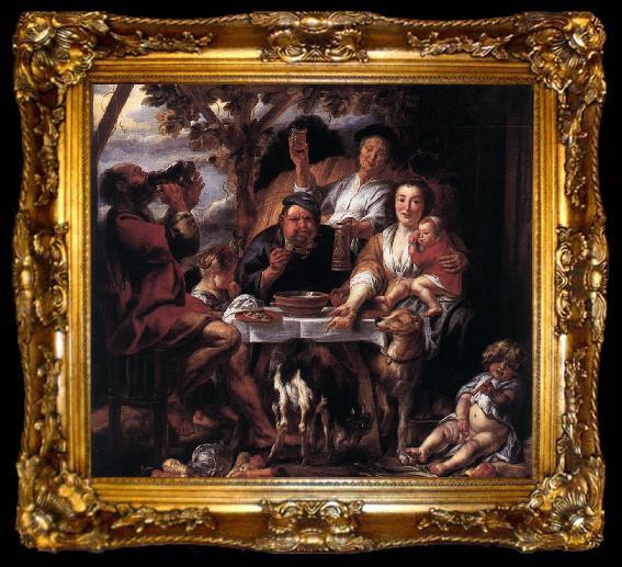 framed  JORDAENS, Jacob Eating Man f, ta009-2